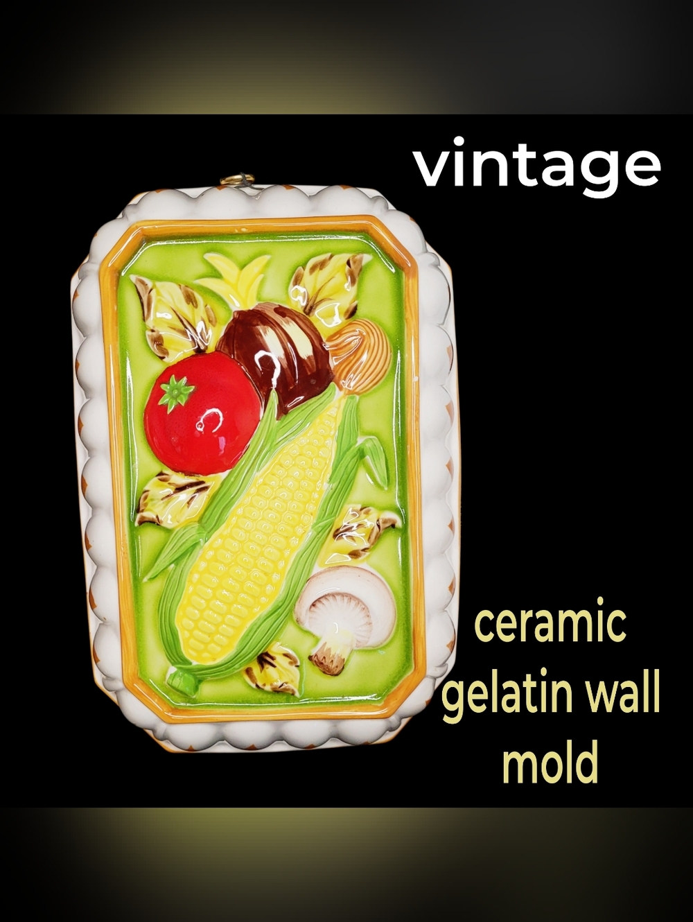 Vintage Ceramic Vegetable Relief Mold " Spice Of Life" Style Wall Art